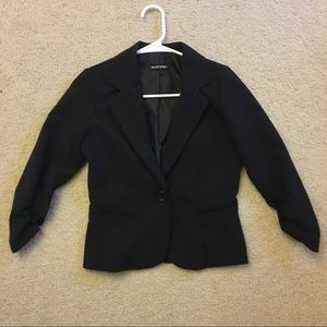 Wearever black blazer 3/4 sleeve scrunched